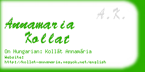 annamaria kollat business card