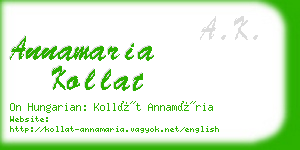 annamaria kollat business card